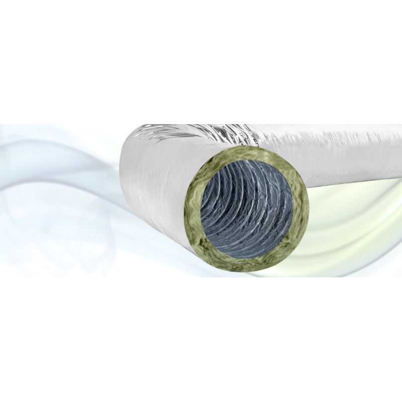 Gaine souple aluminium isolée 25mm longueur 10 mètres