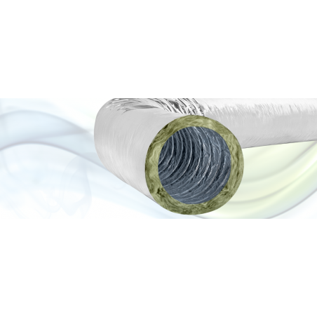 Gaine souple aluminium isolée 25mm longueur 10 mètres