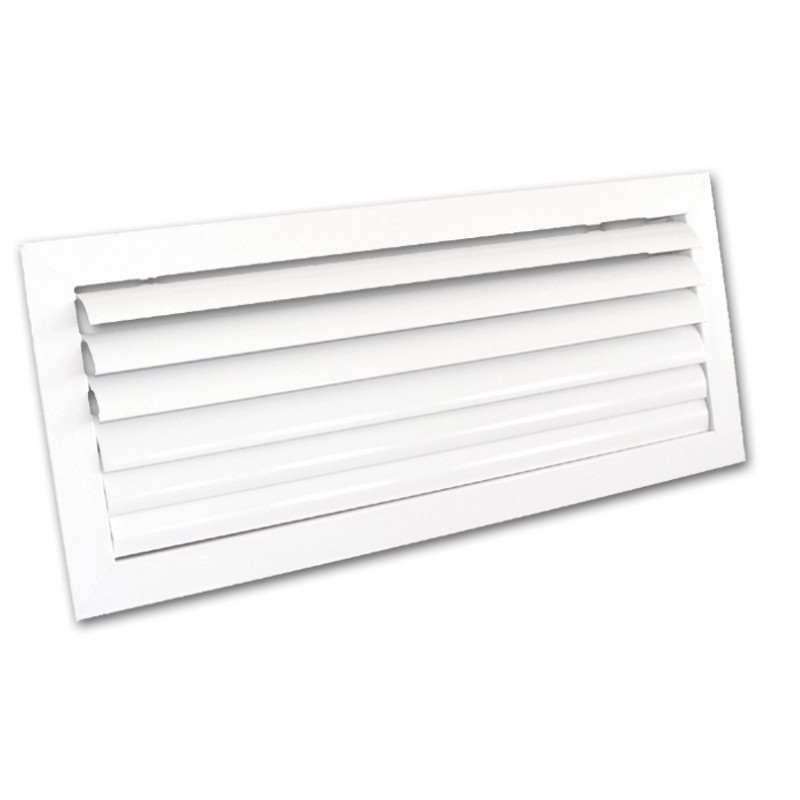 Grille ailettes courbes blanche 300x100 mm